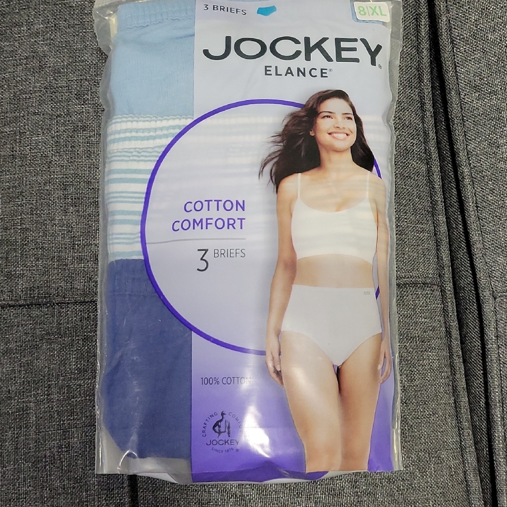 Jockey Elance Cotton Comfort Briefs in Blue and White